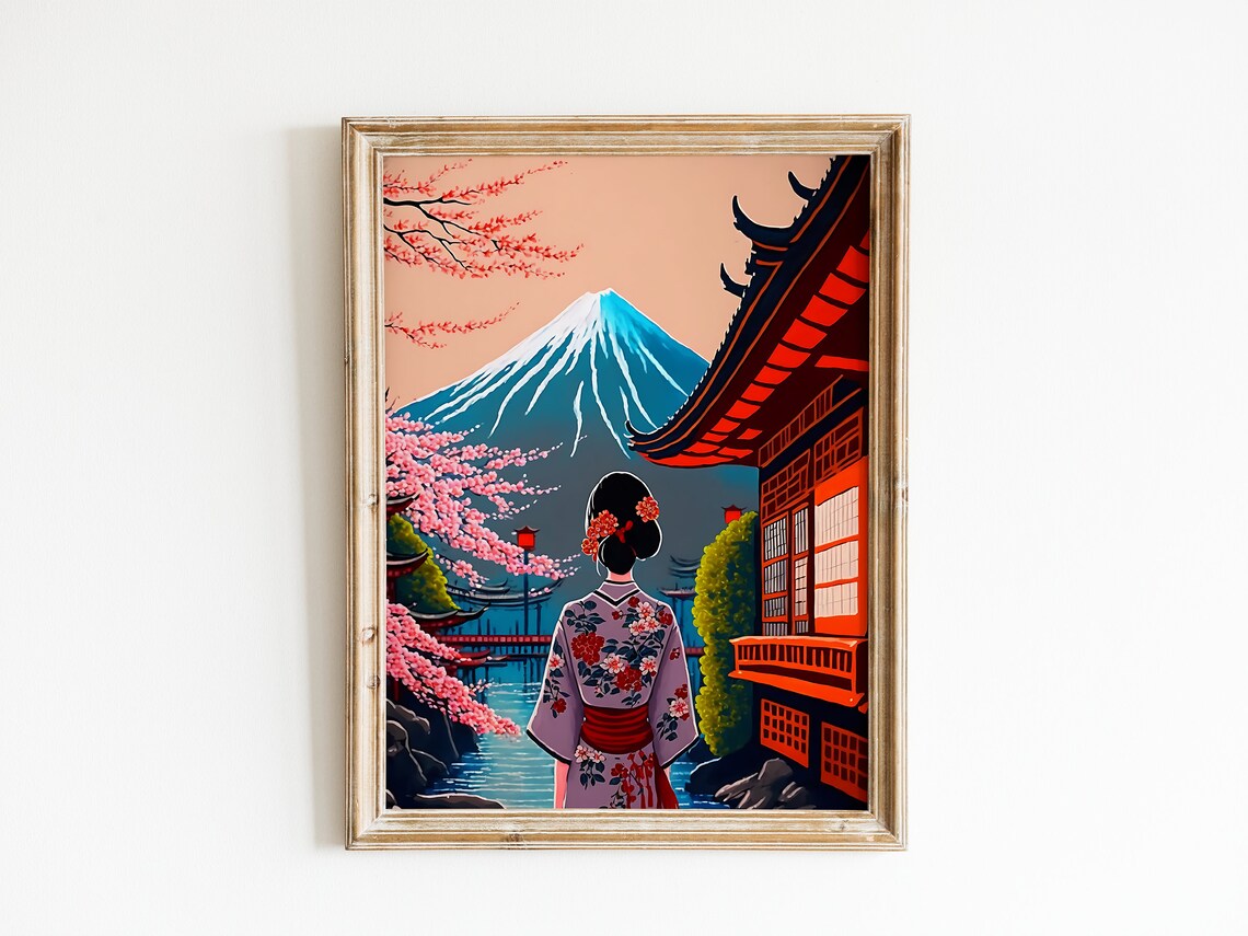 Tokyo Illustration Poster, Mount Fuji Travel Poster - Image 2