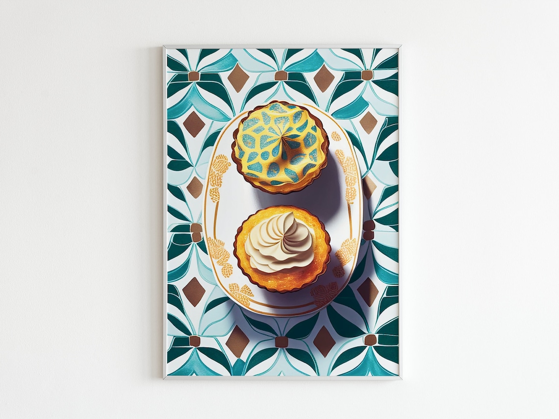 Cupcake Dessert Wall Art, Kitchen Baking Decor