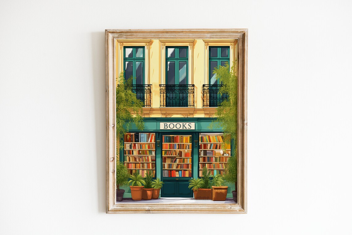 Bookish Art Print, Bookshop Library Decor