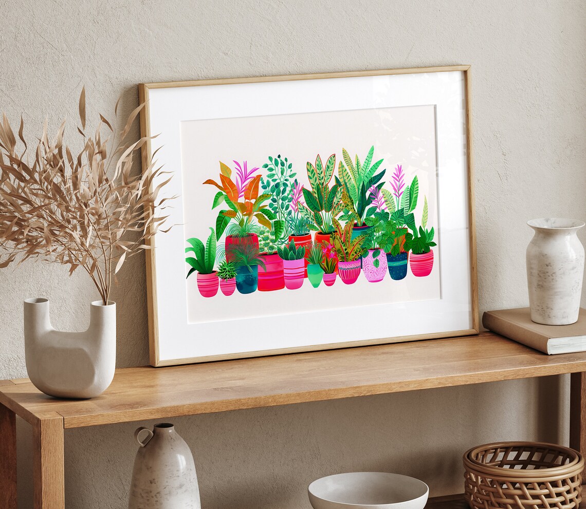 Vibrant Color Plant Art, Floral Botanical Art Print - Image 2
