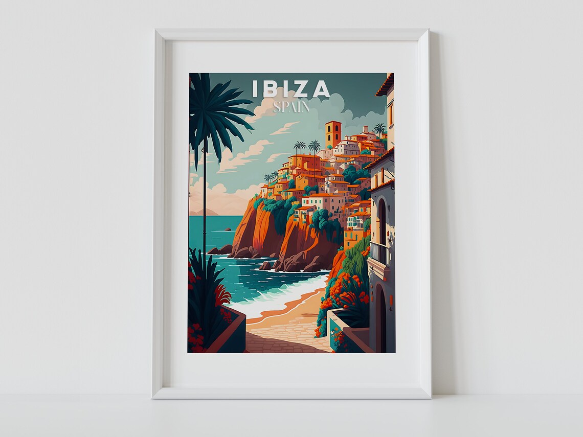 Ibiza Travel Poster, Spain Coastal Landscape - Image 2