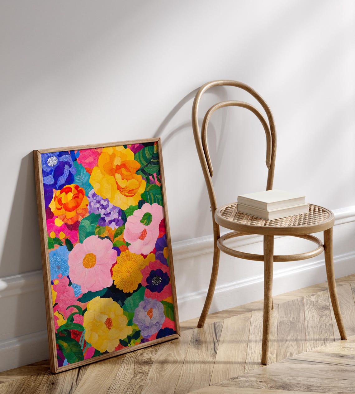 Dense Colorful Flower Garden Bloom Maximalist Floral Painting Poster - Image 2