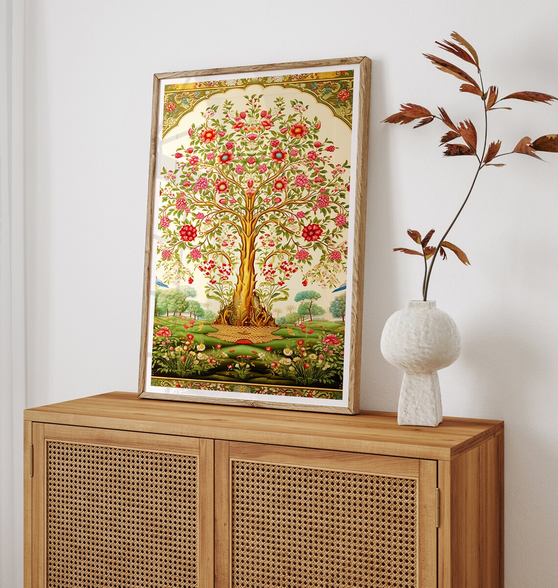 Indian Folk Art Tree Of Life Floral Art Print - Image 2