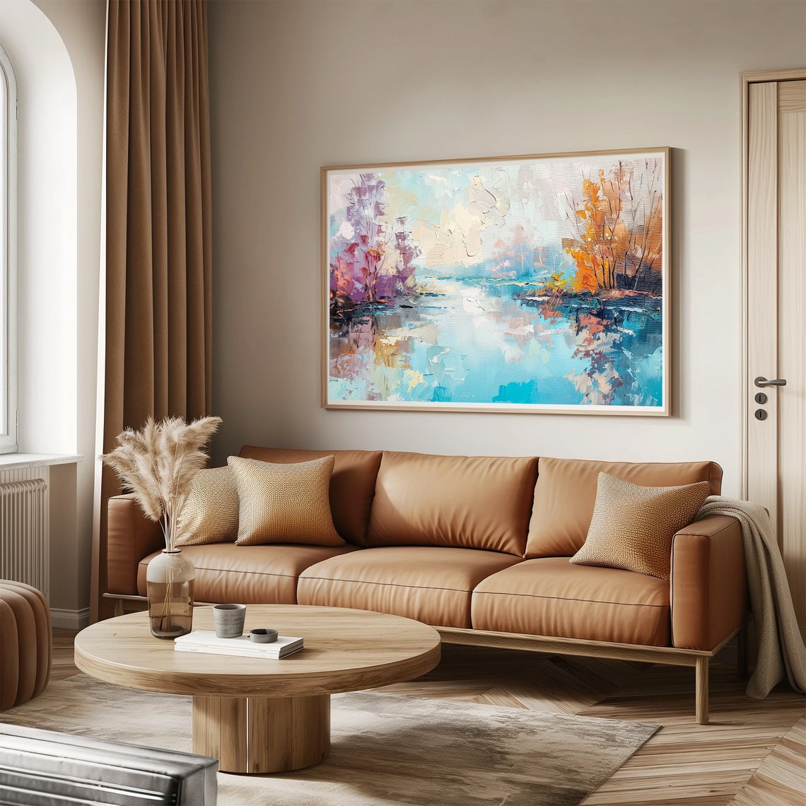 Cold Icy Lake Modern Abstract Painting Wall Art Print Frame Tv Art Tv - Image 3