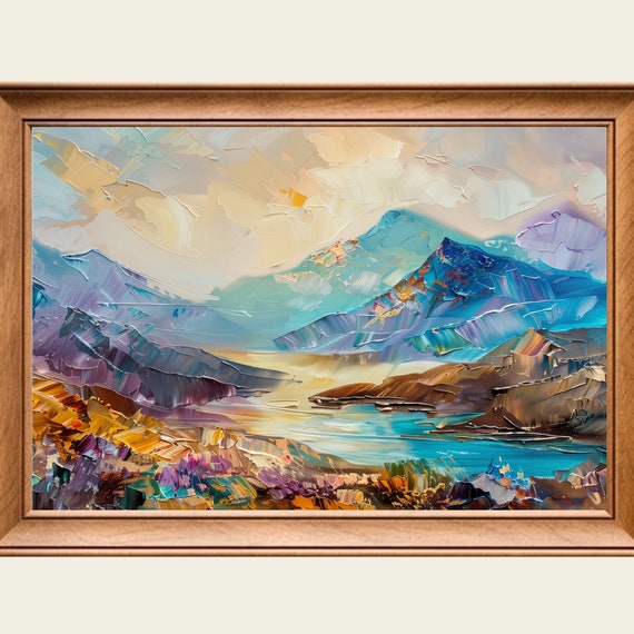 Abstract Mountains Modern Abstract Painting Wall Art Print Frame Tv Art Tv