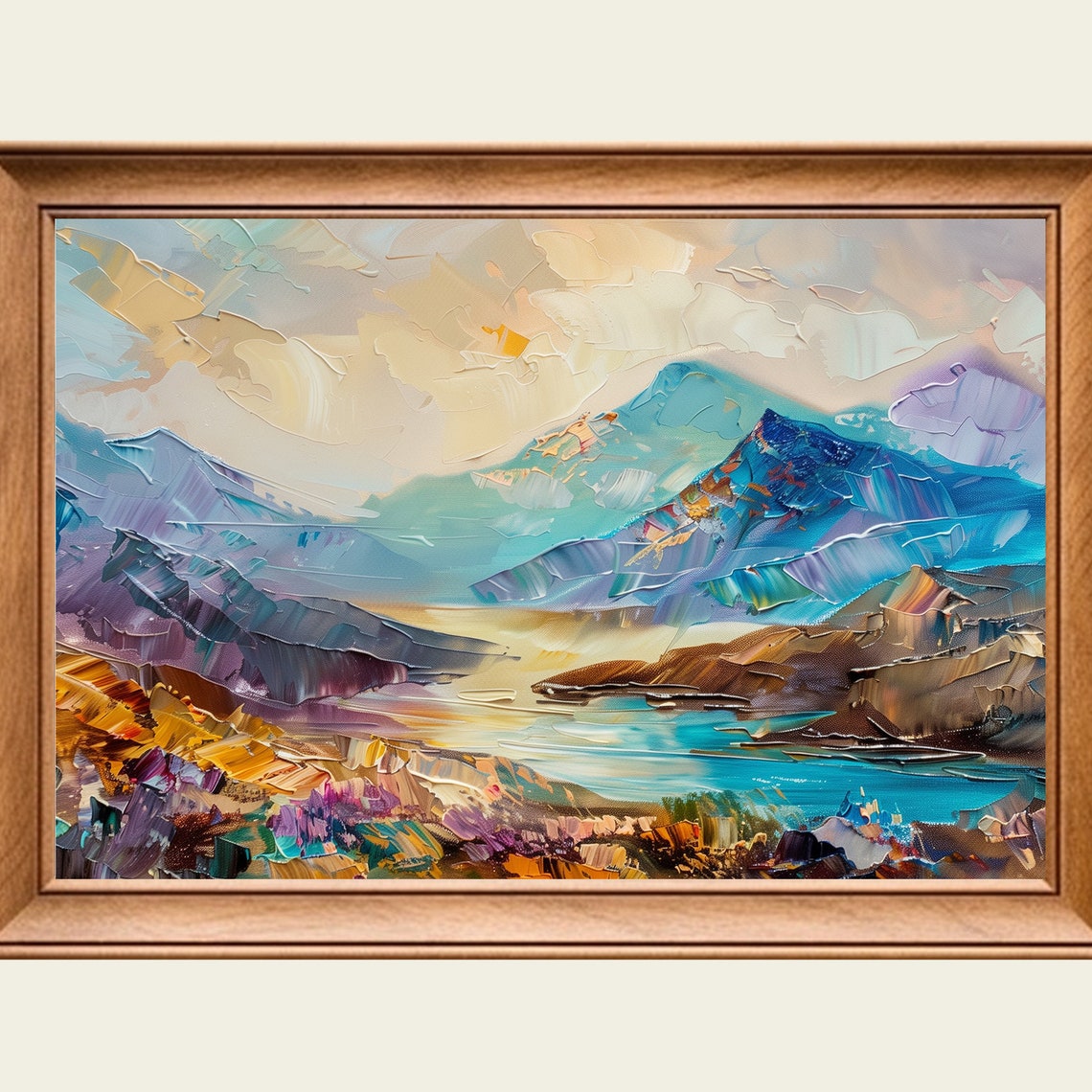 Abstract Mountains Modern Abstract Painting Wall Art Print Frame Tv Art Tv