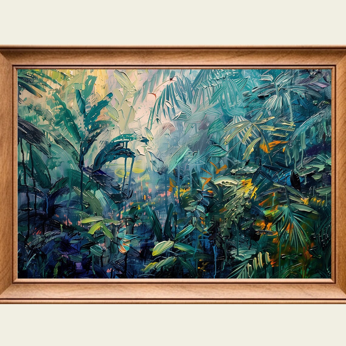 Jungle Oil Painting Wall Art Print Frame Tv Art Tv