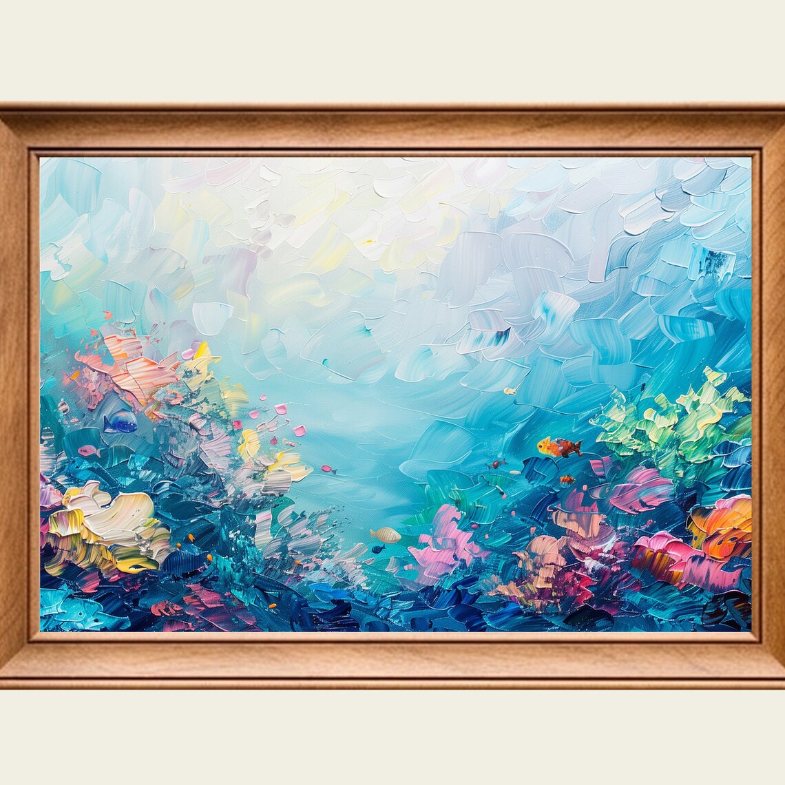 Coral Reef Oil Painting Wall Art Print Frame Tv Art Tv