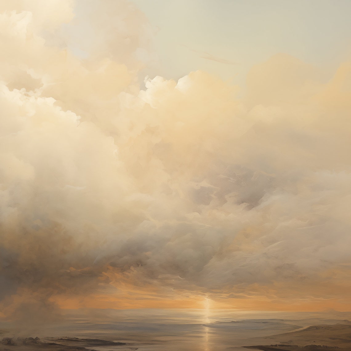 Vintage Cloudy Sunset Wall Art Print Frame Tv Art Tv - Image 6