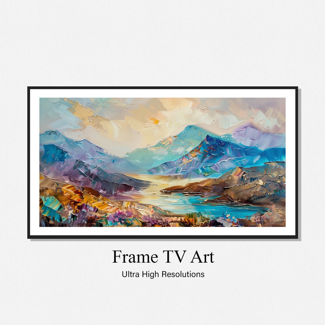 Abstract Mountains Modern Abstract Painting Wall Art Print Frame Tv Art Tv - Image 2