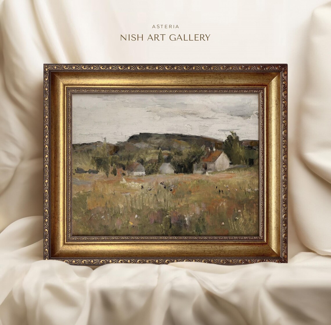 Vintage Gold Frame Spring Landscape Art Print