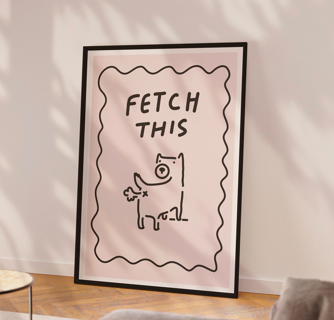Fetch This Dog Art, Funny Minimalist Wall Decor