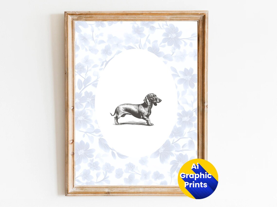 Dachshund Wiener Dog Chinoiserie, Nursery Decor