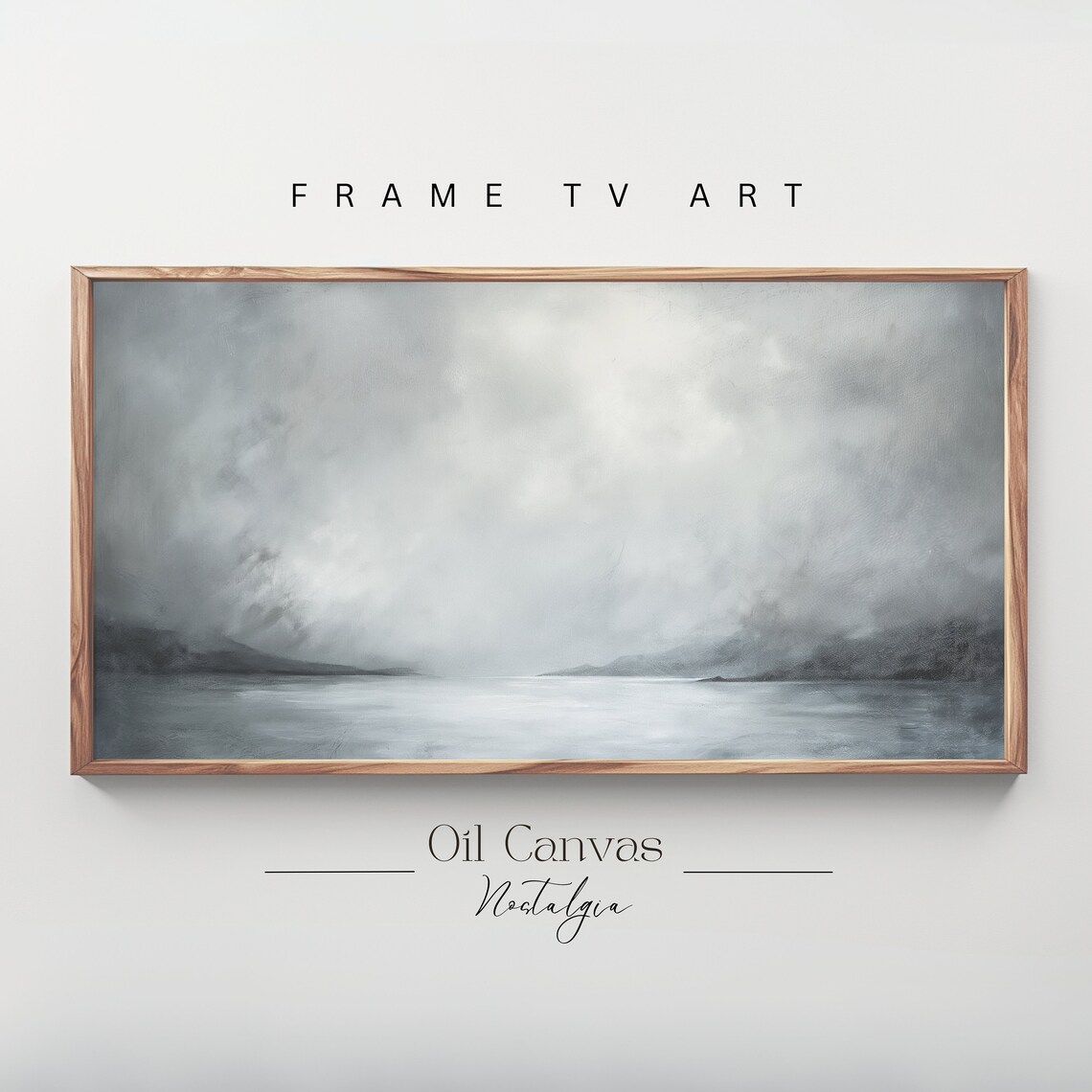 Frame Tv Art Abstract Beach Oil Painting Summer Sea Ocean Landscape Blue Nautical Seascape