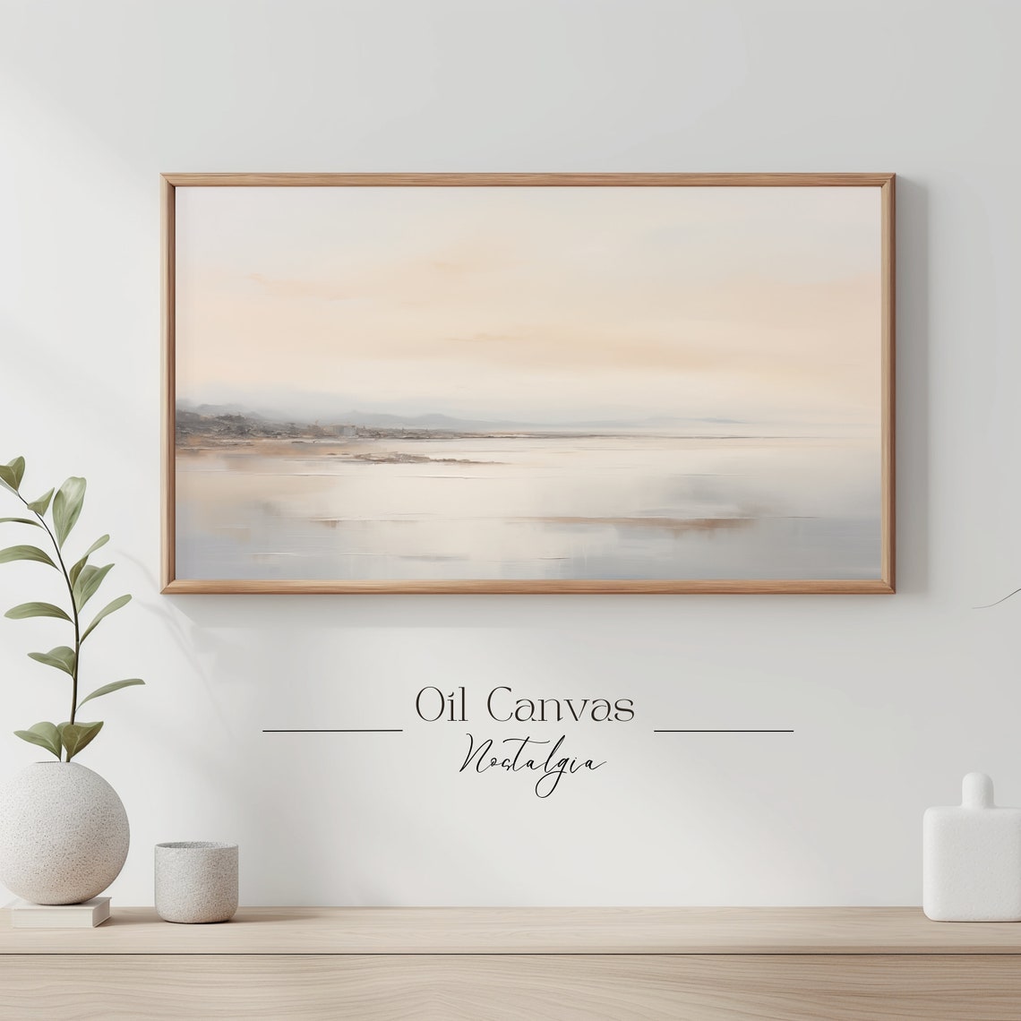 Frame Tv Art Moody Abstract Oil Painting Minimalist Earth Tone Decor Rustic Wall Art - Image 3
