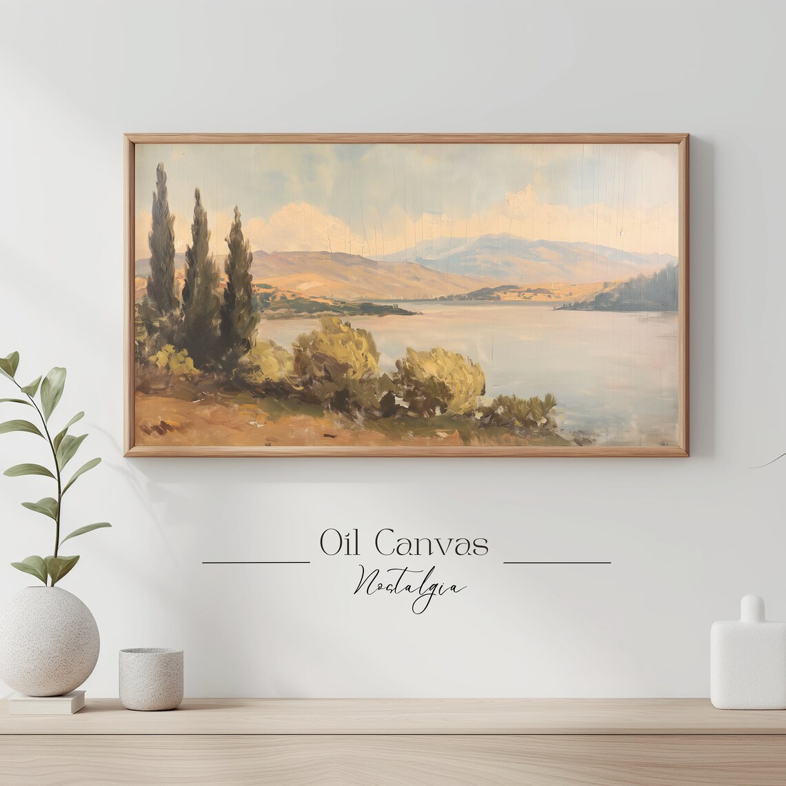 Frame Tv Art Summer Sea Art Oil Painting Ocean Frame Tv Art Costal Landscape Blue Nautical Seascape Vintage - Image 3