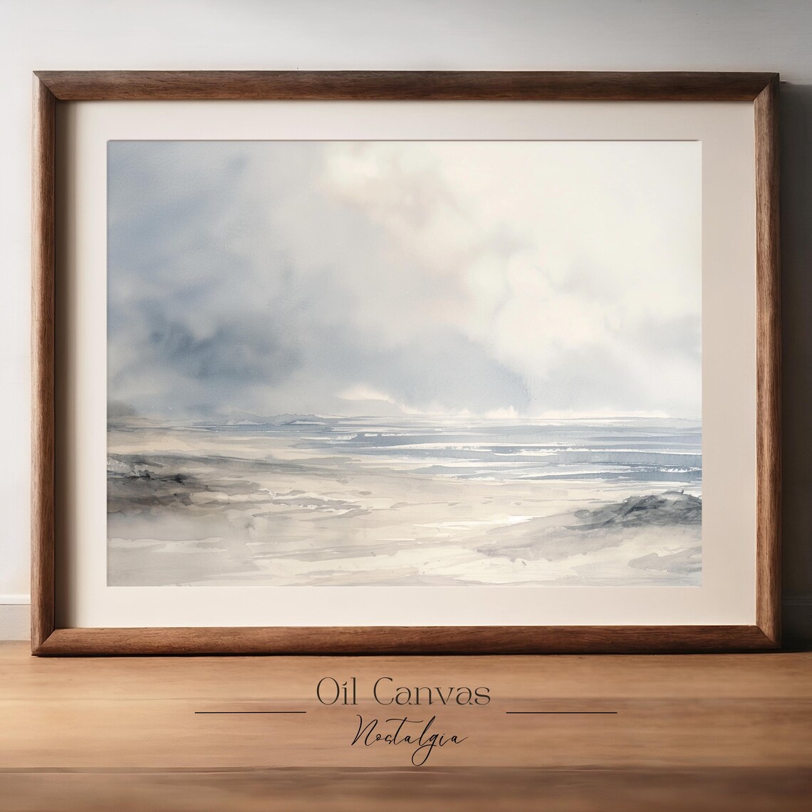 Wall Art Vintage Beach Watercolour Painting Summer Sea Art Ocean Blue Nautical Seascape - Image 2