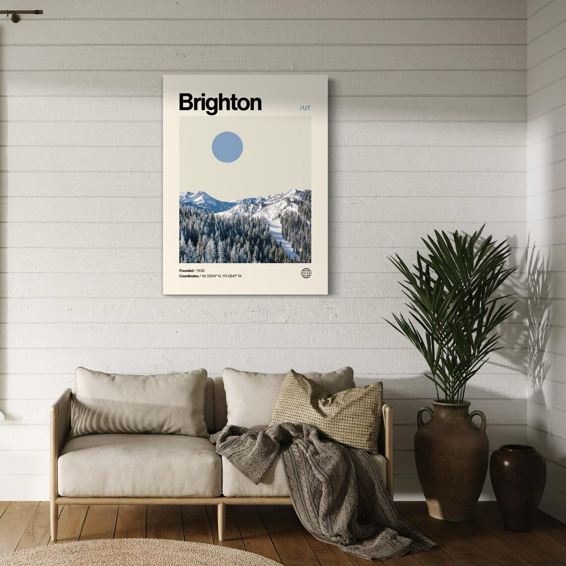 Brighton Travel Poster, Minimalist Mid-Century Modern - Image 3