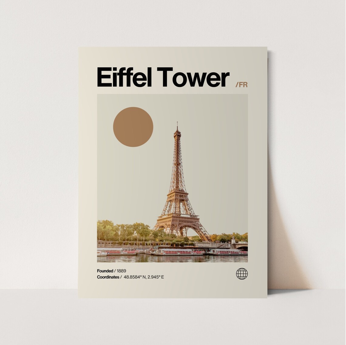 Eiffel Tower Paris France Minimalist Landmark Travel Poster Photo Art