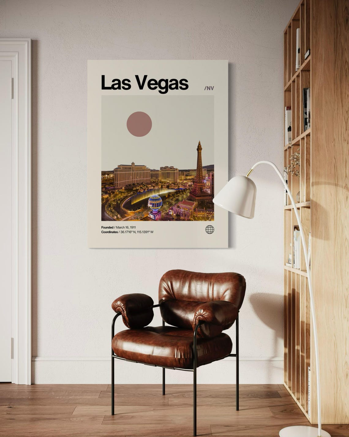 Las Vegas Poster Minimalist Helvetica Mid Century Modern Las Vegas Travel Print Las Vegas Wall Art Las Vegas Nevada Print Vegas Print - Image 3