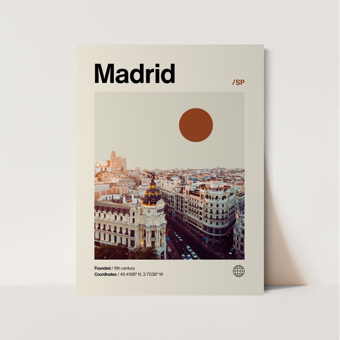 Madrid Poster Minimalist Helvetica Mid Century Modern Madrid Travel Print Madrid Wall Art Madrid Spain Art House Art Madrid Spain