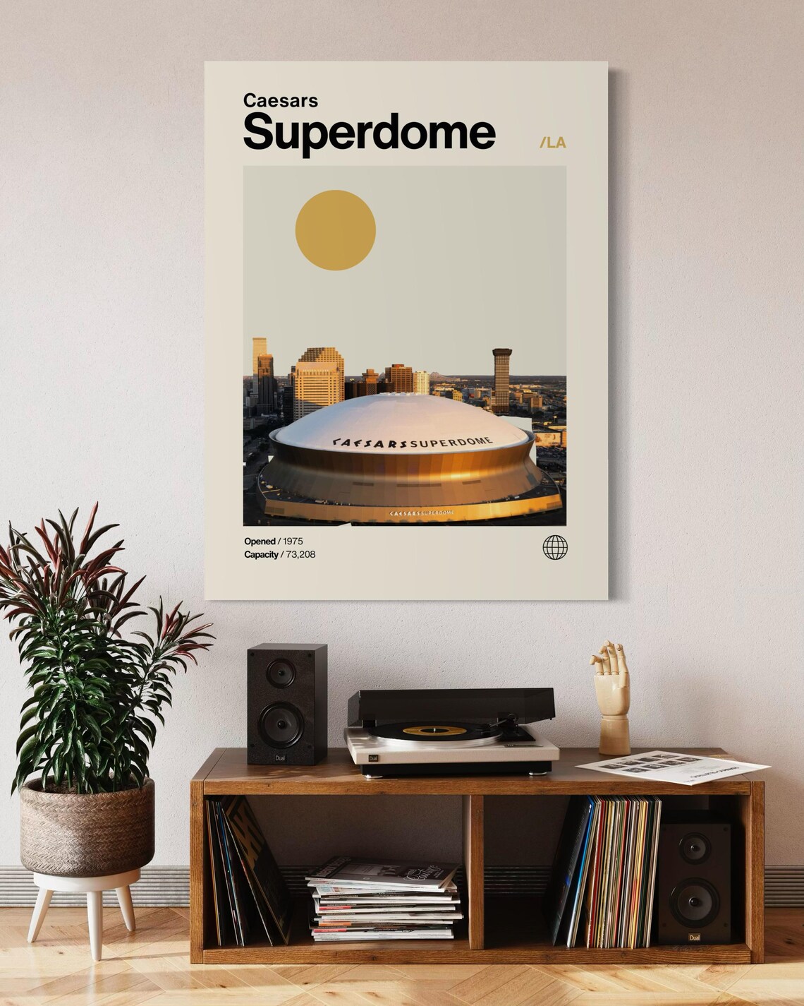 Caesars Superdome Minimalist Poster, New Orleans - Image 2