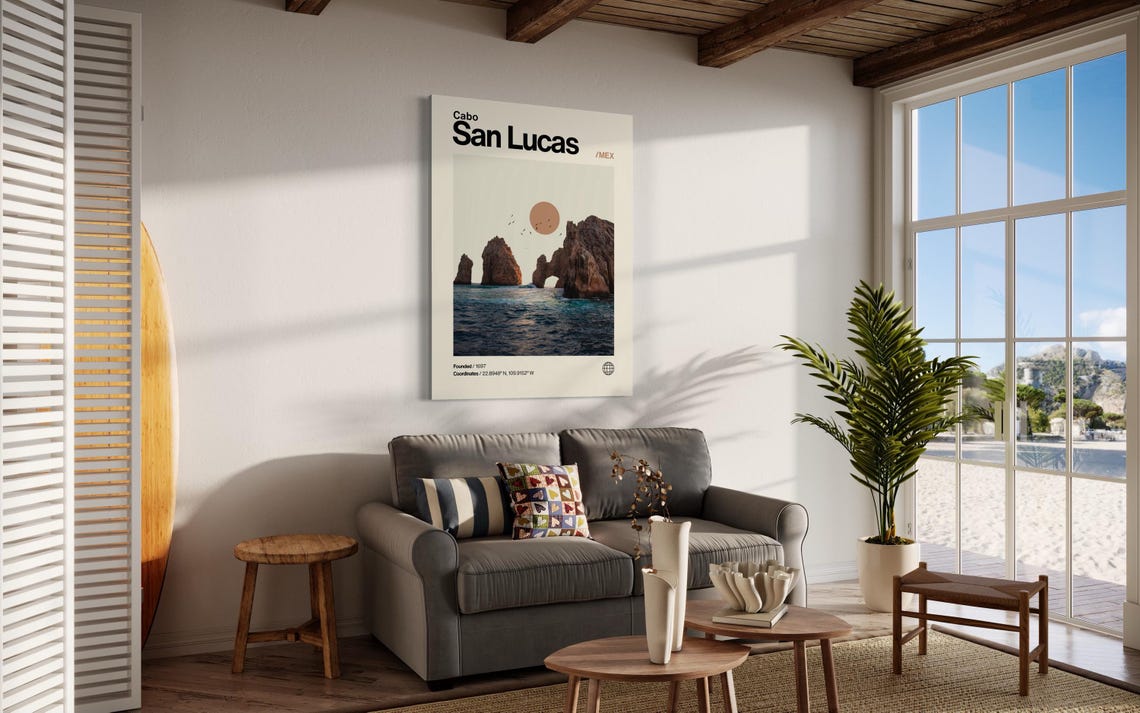Cabo San Lucas Mexico El Arco Rock Arch Minimalist Travel Poster - Image 2