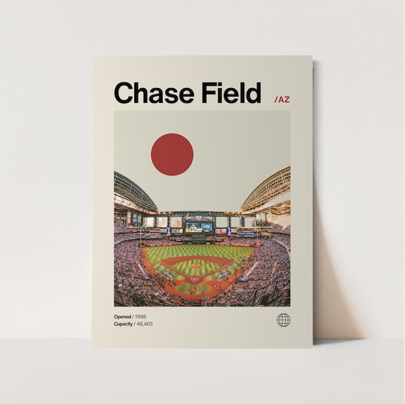 Chase Field Minimalist Mid-Century Baseball Art Print