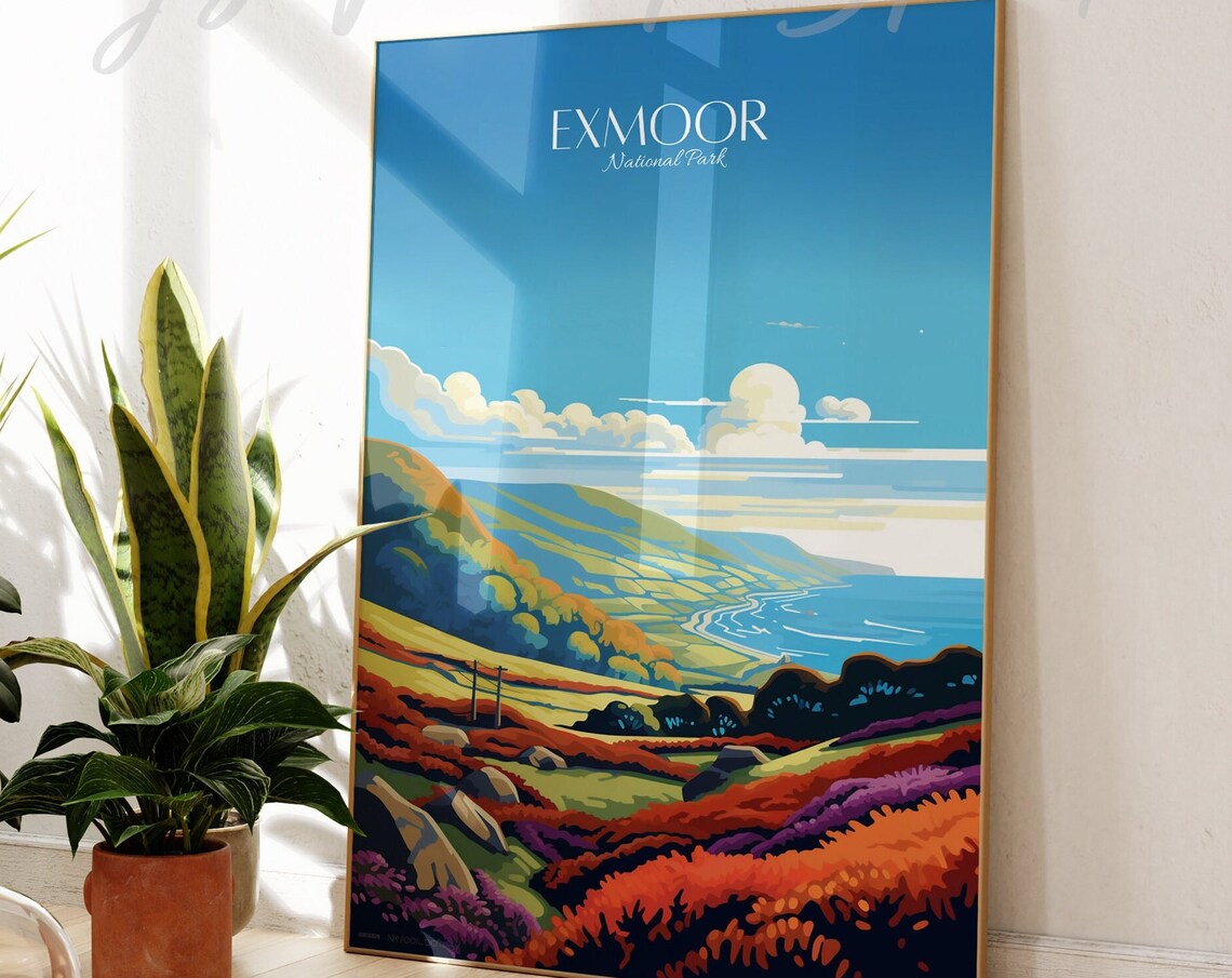 Exmoor National Park Vintage Travel Poster