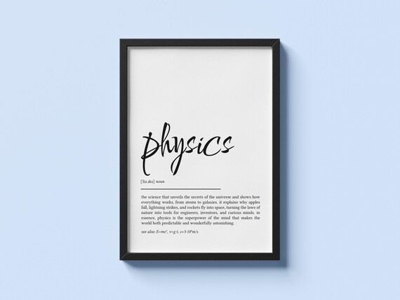 Physics Definition Print, Minimalist Art Print