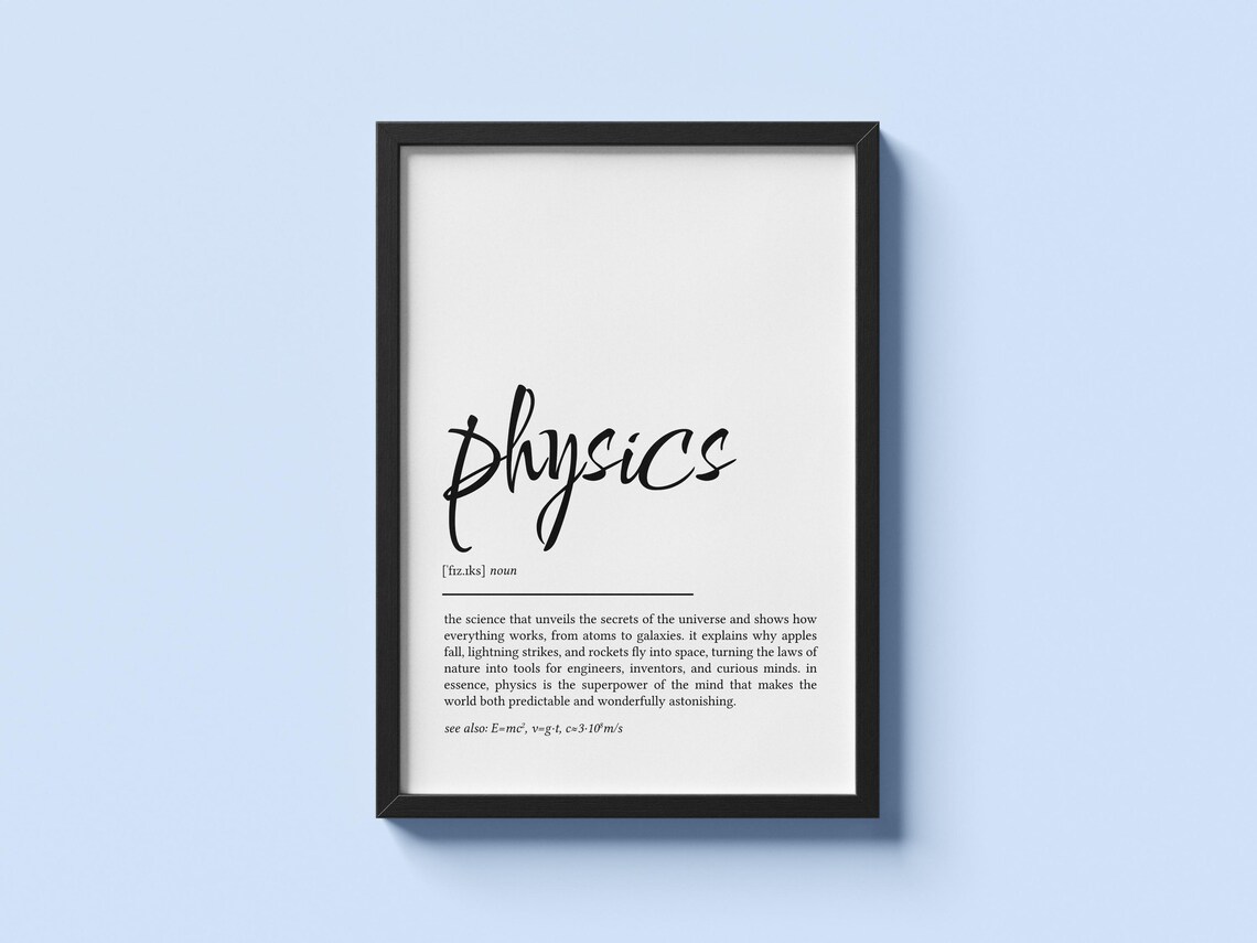 Physics Definition Print, Minimalist Art Print