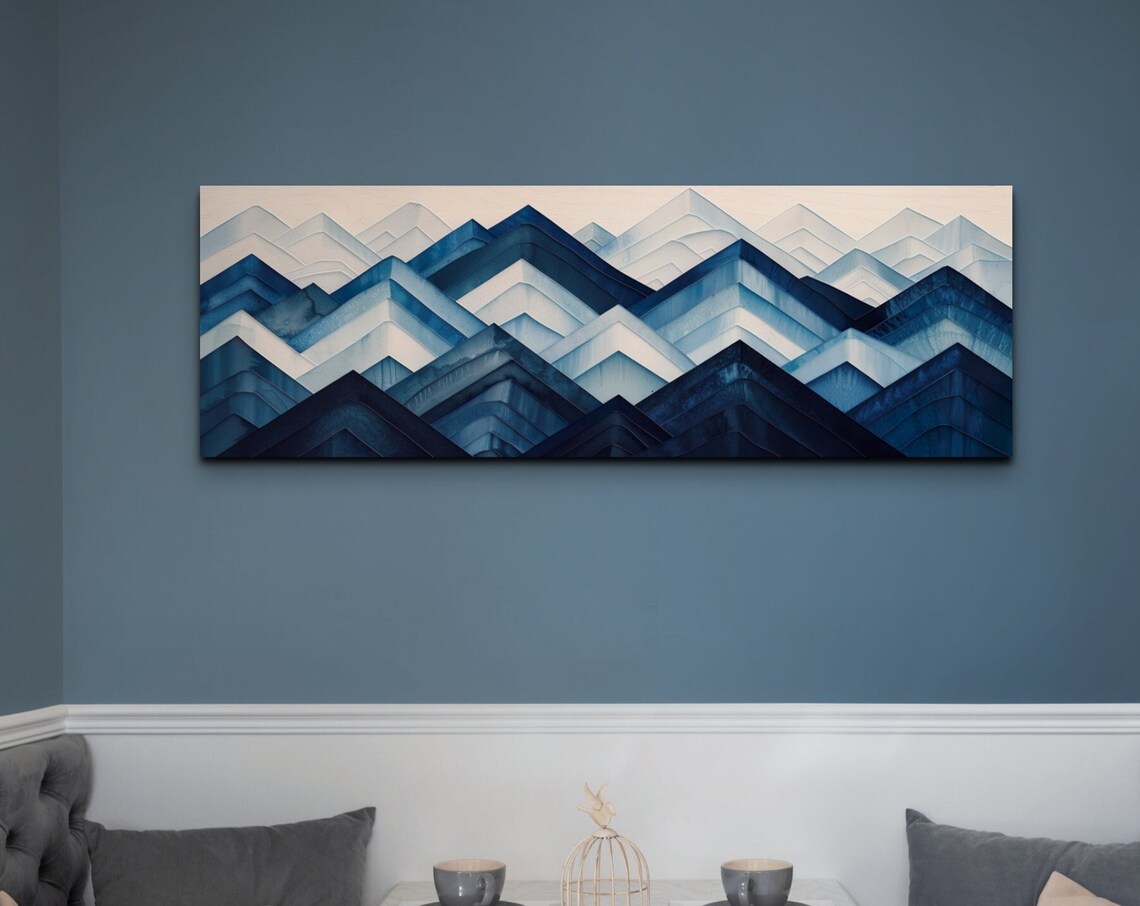 Geometric Mountain Range, Panoramic Art Print