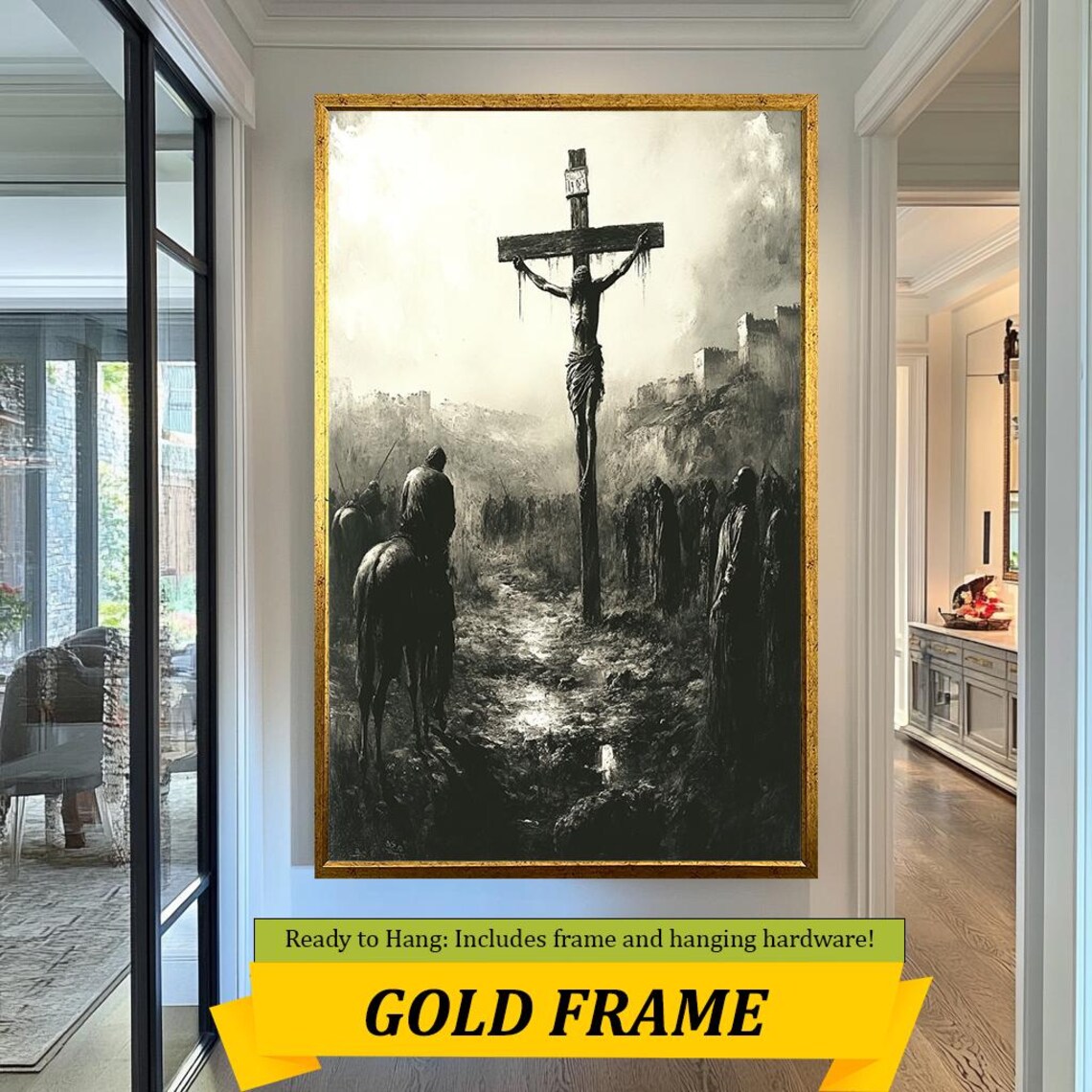 Jesus Crucifixion On Cross Sepia Tone Somber Good Friday Scene Poster - Image 5