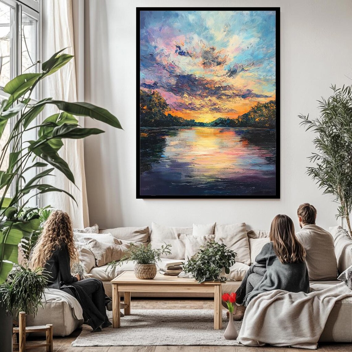 Serene River At Dusk, Peaceful Nature Landscape - Image 3