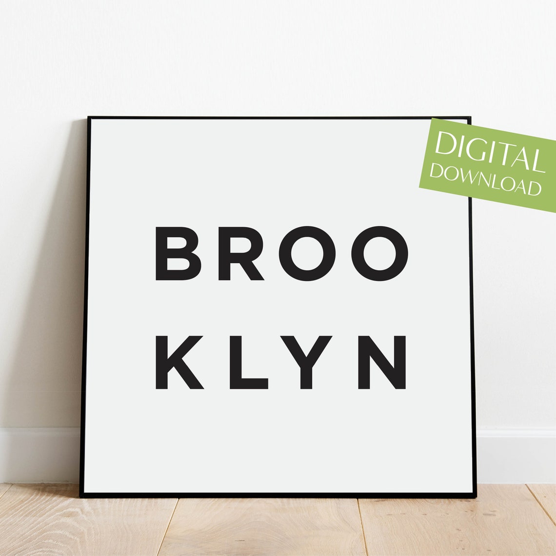 Brooklyn Minimalist Typography Poster Black on White City Art - Image 4