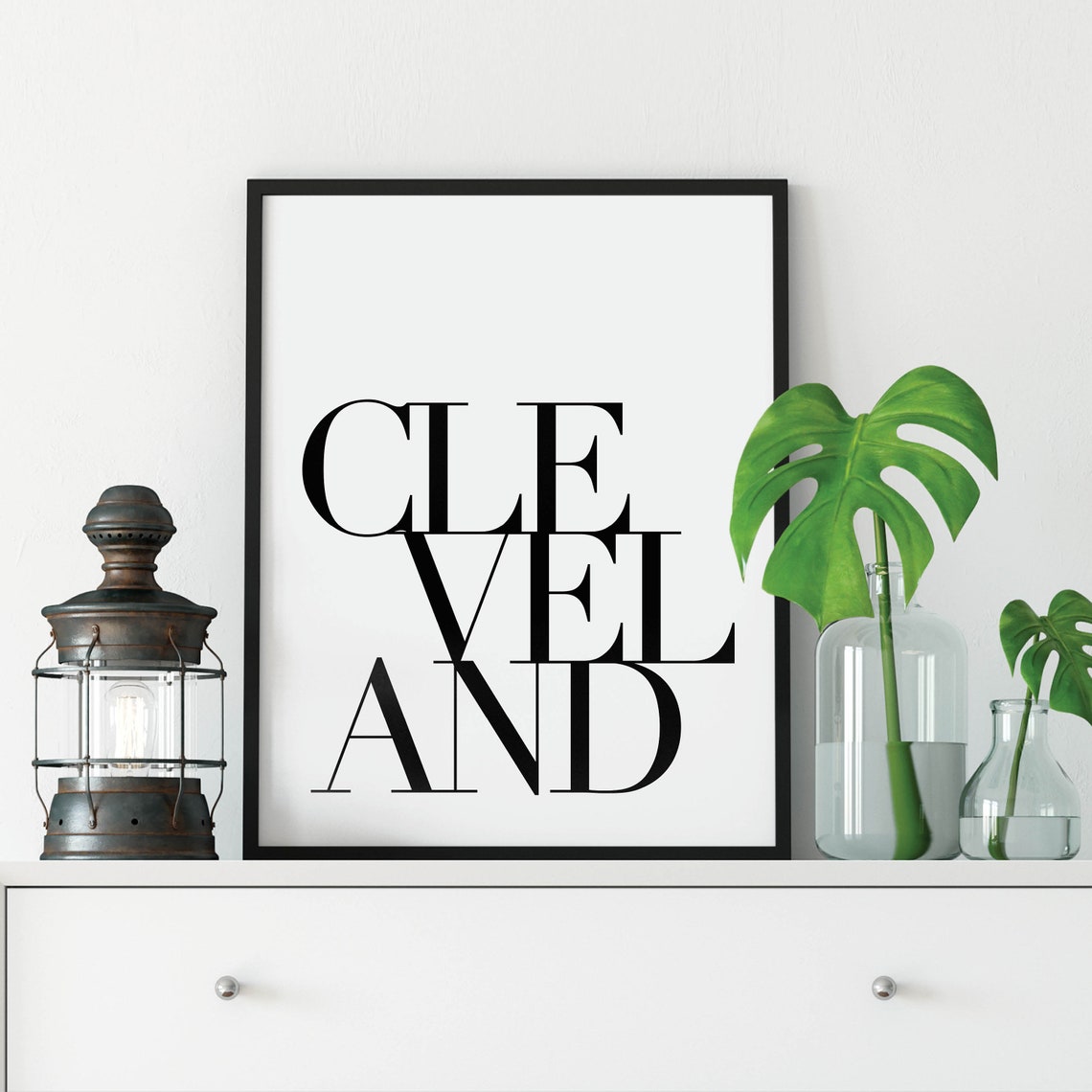 Cleveland Print Cleveland Poster Cleveland Art Cleveland Ohio Minimalist City Wall Art Hometown Art City Decor Cleveland Tennessee