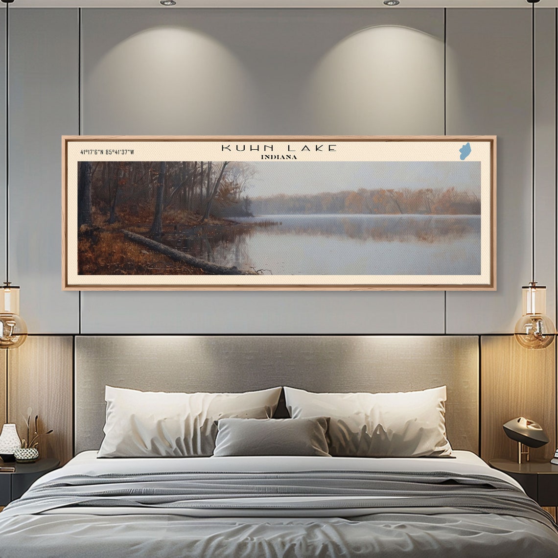 Kuhn Lake Indiana Autumn Woods Still Water Fallen Log Poster - Image 3