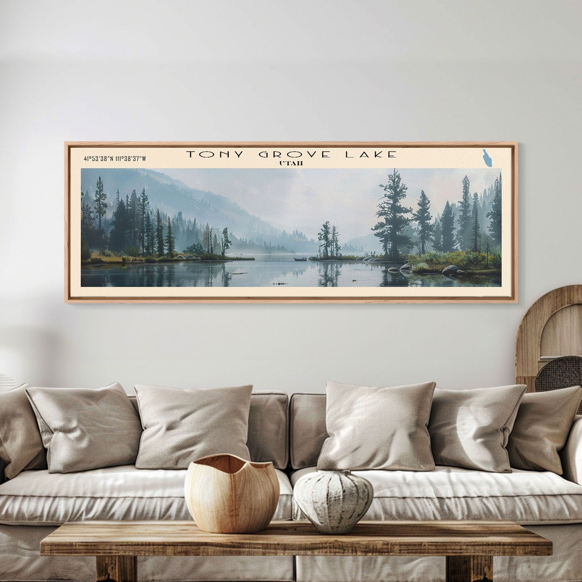 Tony Grove Lake Utah Panoramic Misty Alpine Pines Wall Art Poster