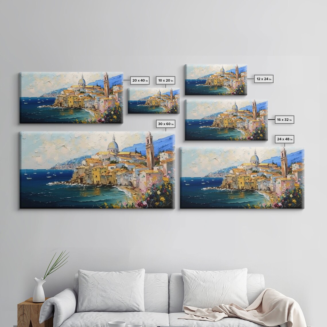 Amalfi Coast Italian Villa Seascape Travel Poster - Image 2