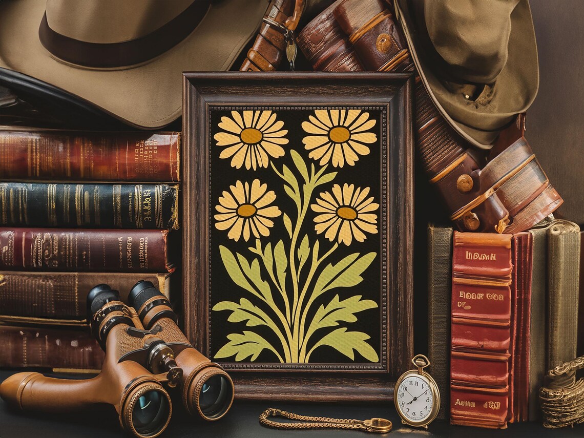 Mid Century Modern Abstract Flowers, Art Print