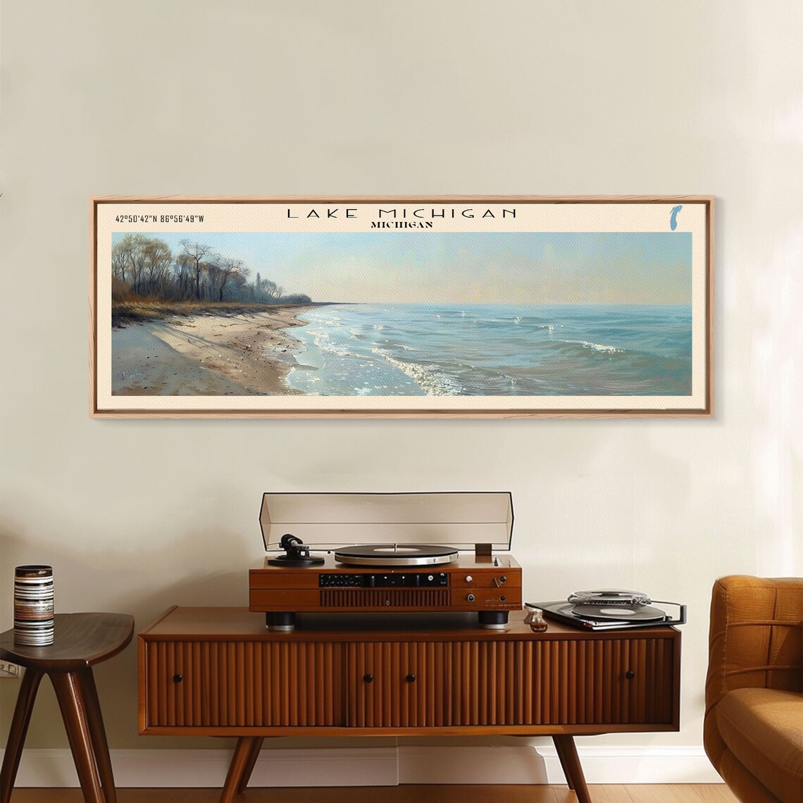 Lake Michigan Travel Poster, Lake House Decor - Image 5