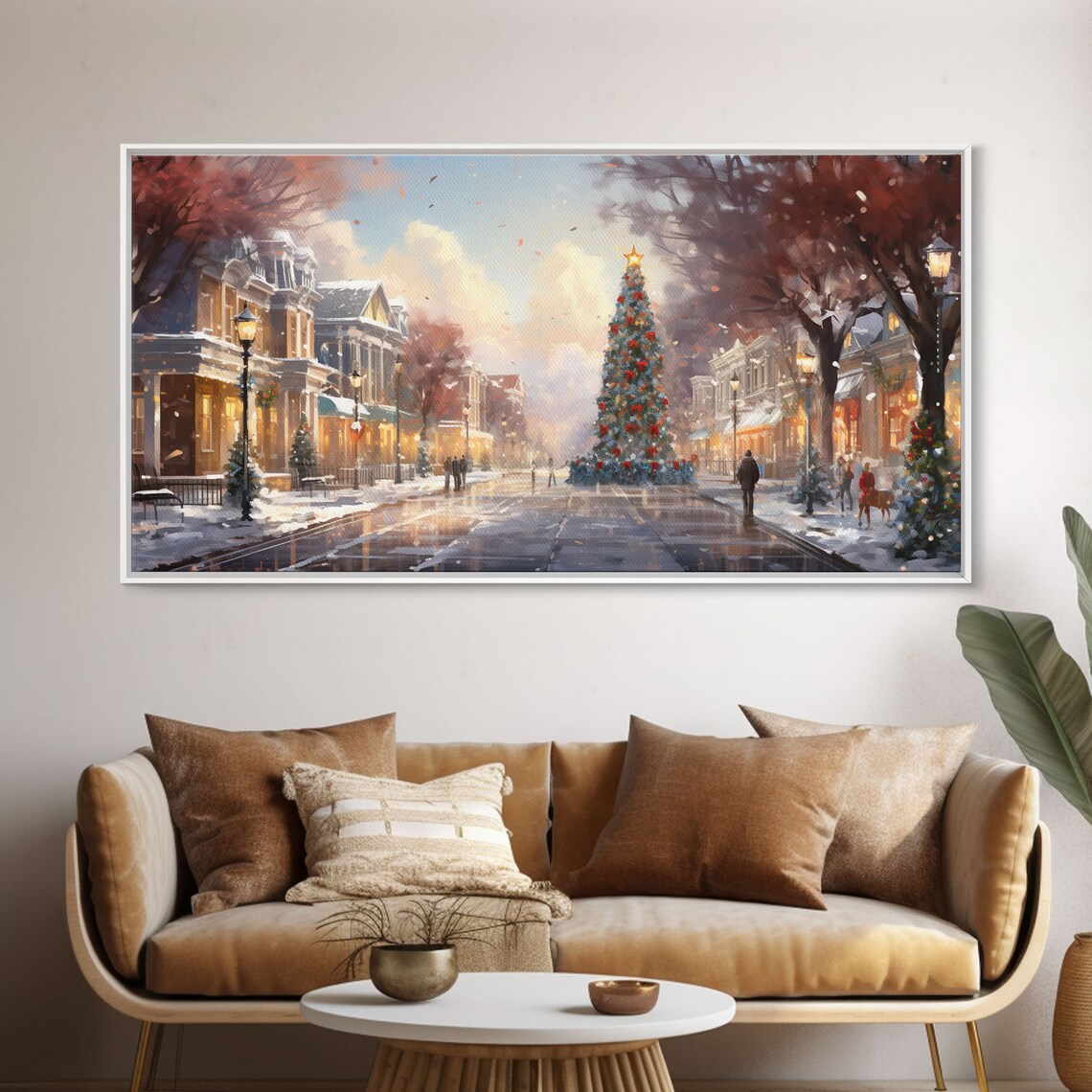 Vintage Christmas Winter Wonderland, Farmhouse Art Print