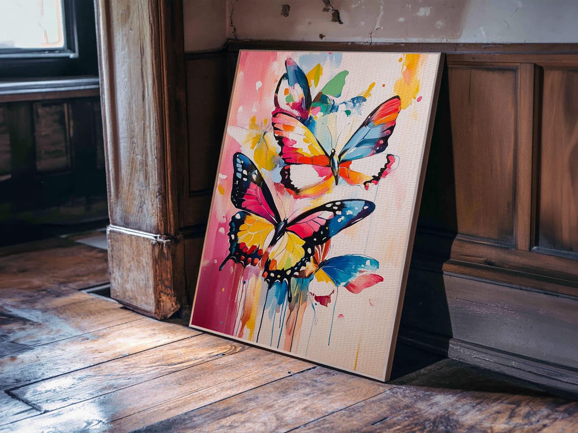 Colorful Butterflies Watercolor Art Print Bright Butterfly Wall Decor - Image 2