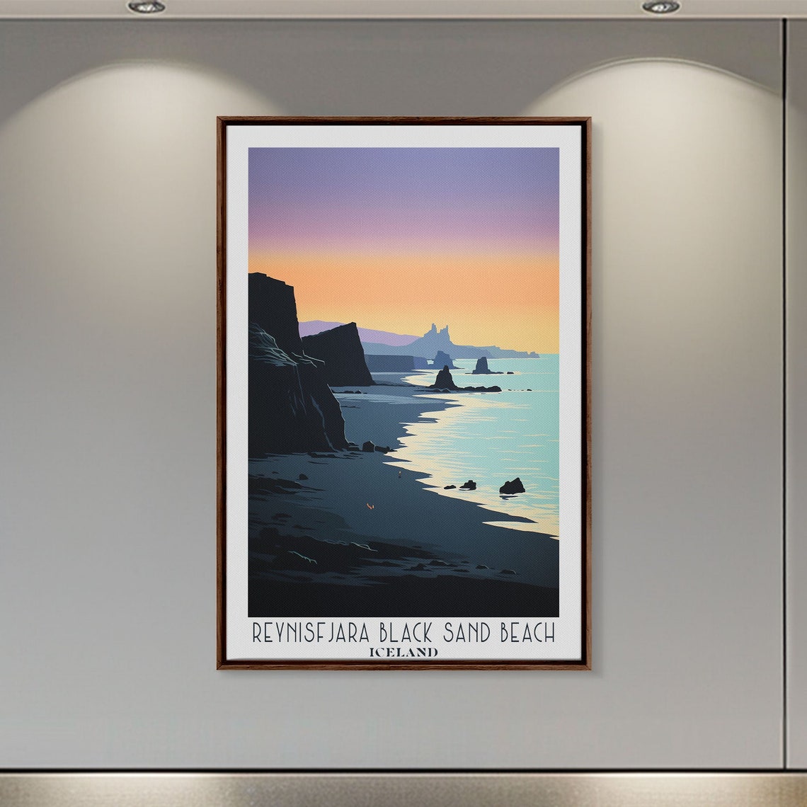 Reynisfjara Black Sand Beach Iceland Sunset Cliffs Ocean Poster - Image 5