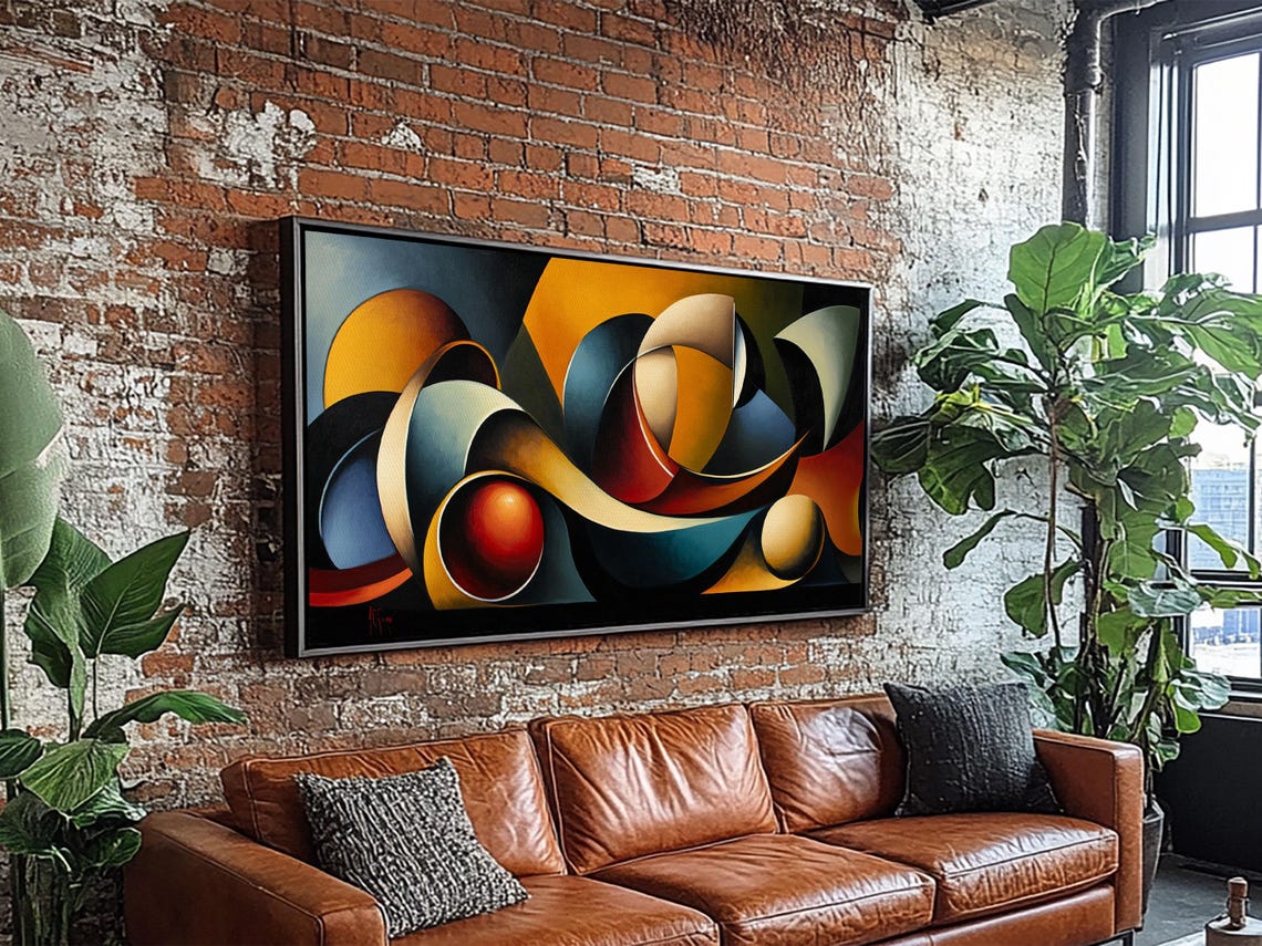 Dynamic Ocean Wave Coastal Abstract Navy Teal Nautical Wall Art Print - Image 5