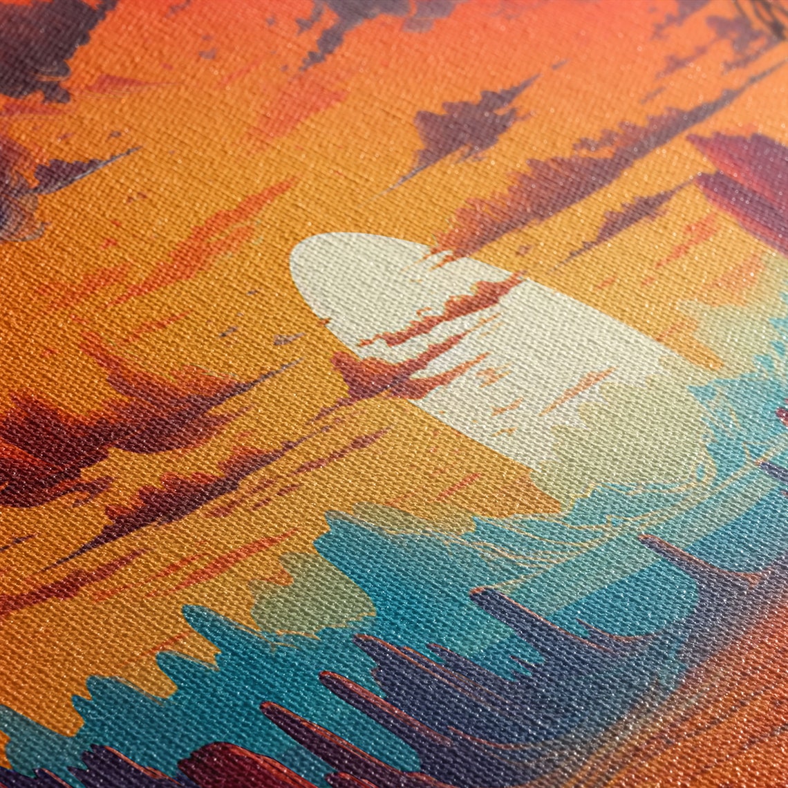 Southwestern Desert Sunset Pop Art Monument Valley Style Print - Image 2