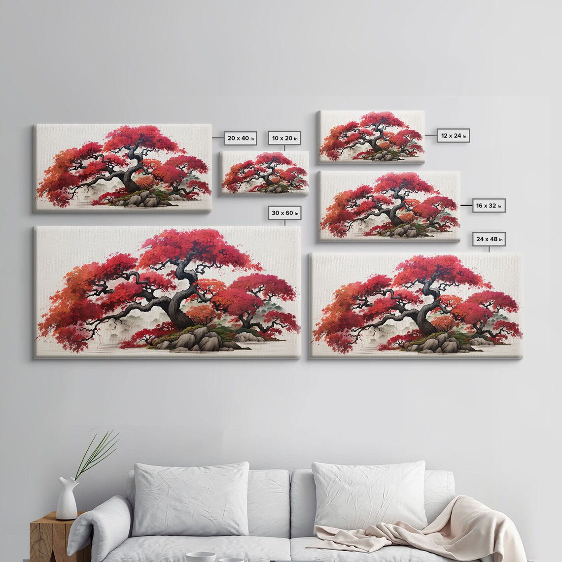 Vintage Bonsai Tree, Japanese Style Art Print - Image 2