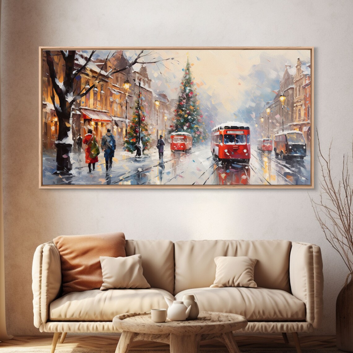 Vintage Christmas Winter Wonderland Art Print, Farmhouse - Image 4