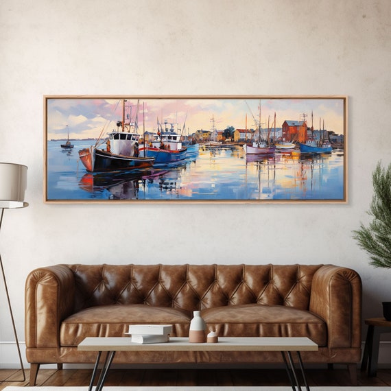 Sunrise Over the Harbor, Coastal Maine Watercolor Art Print