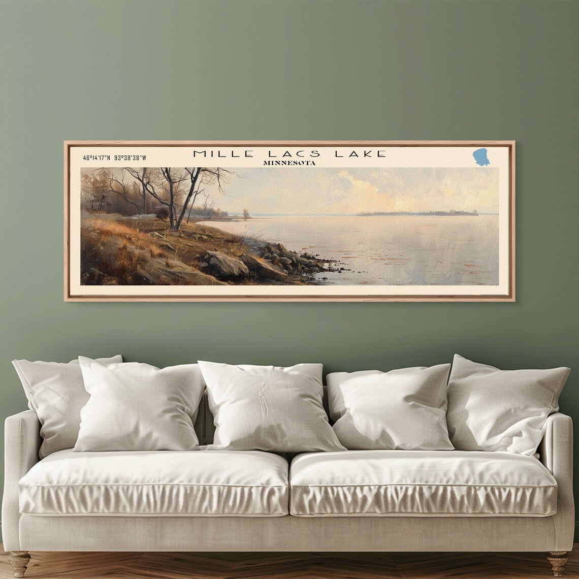 Mille Lacs Lake Travel Poster, Contemporary Landscape